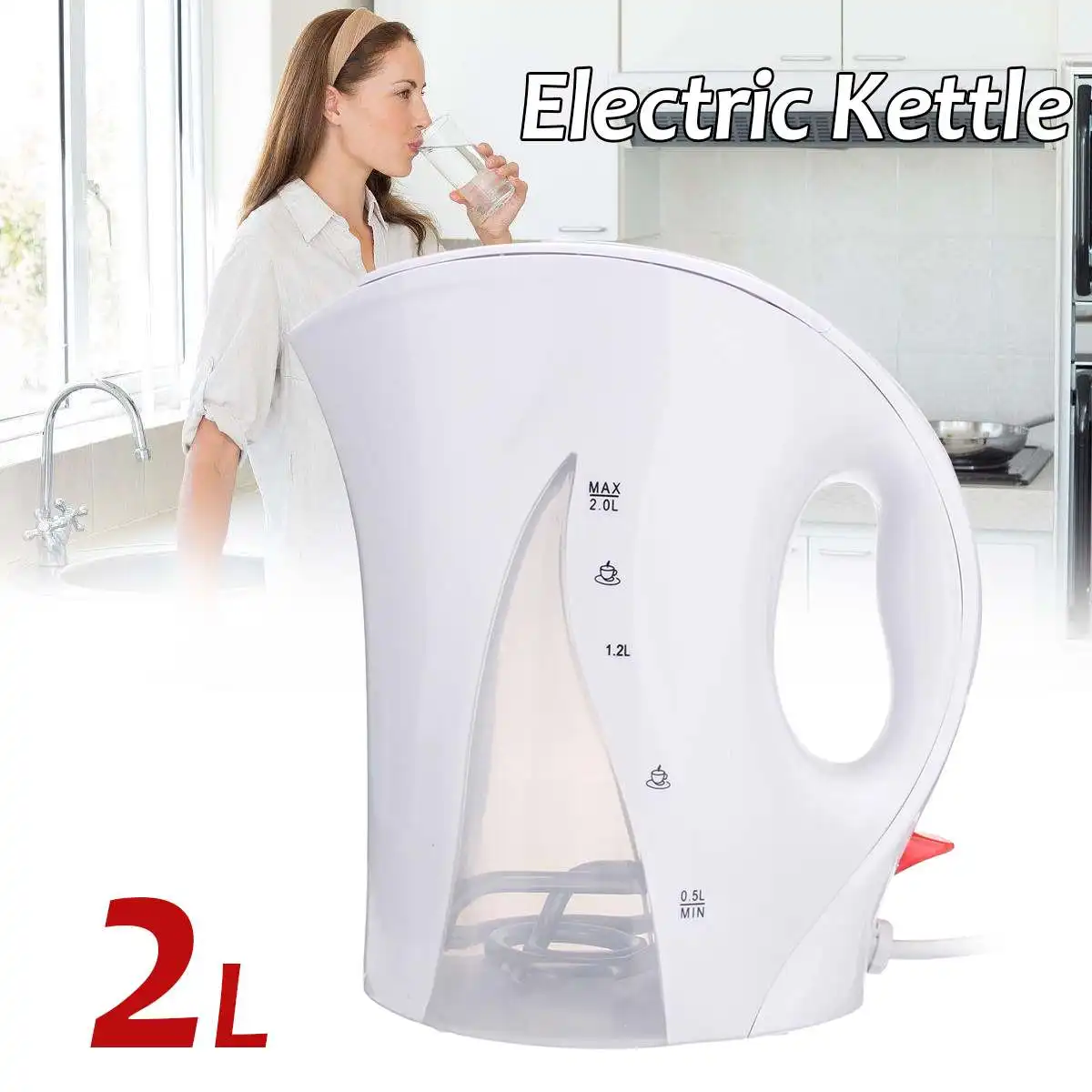 

2L 1850-2200W Mini Electric Hot Water Kettle 220V Household Kitchen Travel Camping Portable Water Heating Boiler Heater Kettles