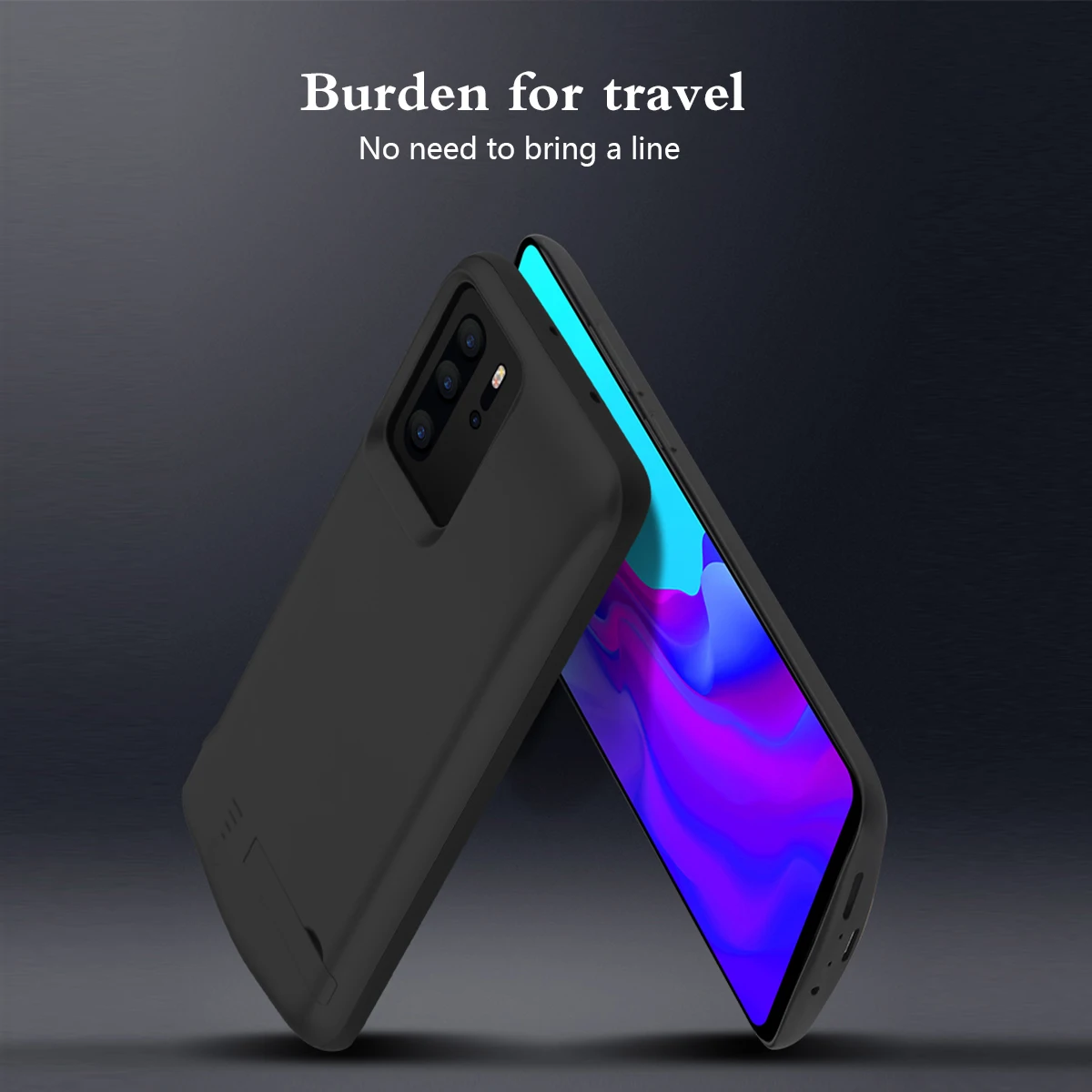 

for Huawei P30 Pro 5000mAh Battery Case Smartphone Rechargeable Extended Battery Scratch Resistance Phone Protector with Bracket