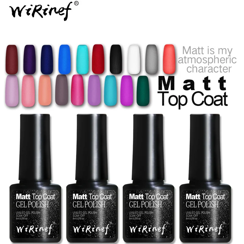 

WiRinef 1pcs Matte Top Coat Gel Finish Soak-Off UV Gel Nail Polish Long Lasting Manicure Nail Art Lacquer