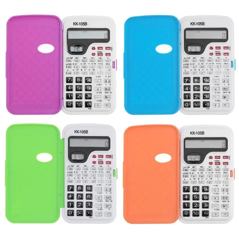 ALLOYSEED 1pcs Handheld Student Scientific Calculator 2 Line Display Portable Calculator For