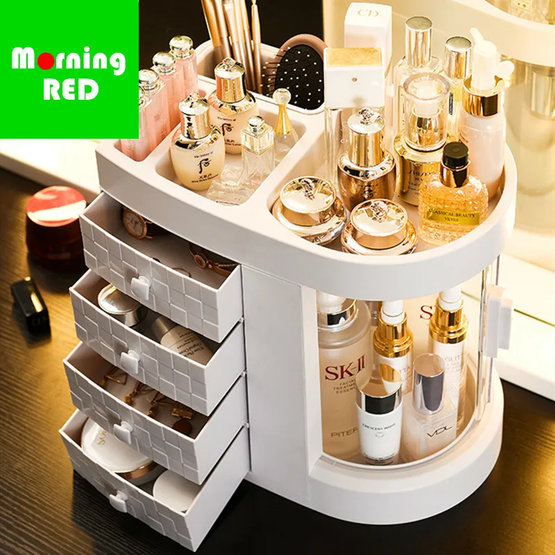  New Recommend Plastic Drawer Luxury Cosmetic Storage Box Bedroom Dressing Table Makeup Organizer Le - 32968431791