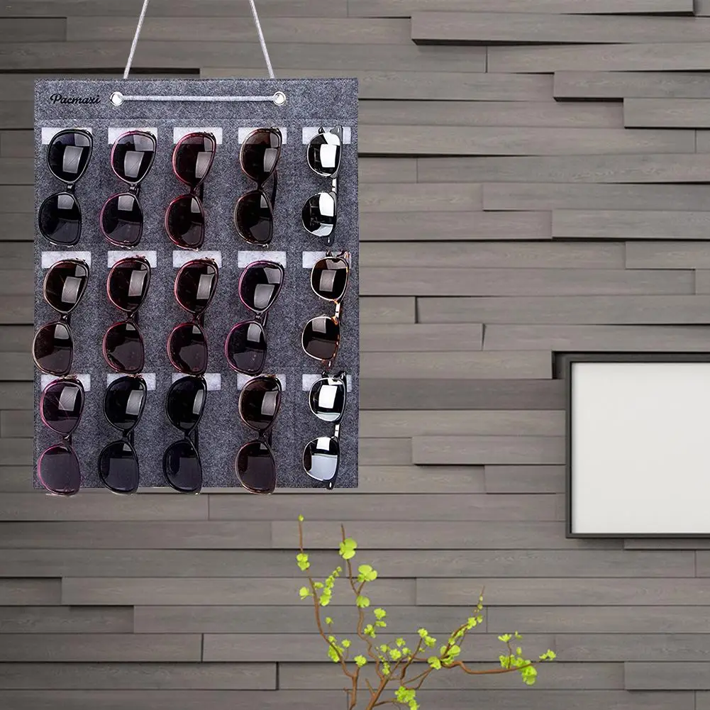 Sunglasses Organizer Storage Hanging Sunglasses Eyeglasses Wall Organizer15-port Storage Bag Home Supplies For Women Man