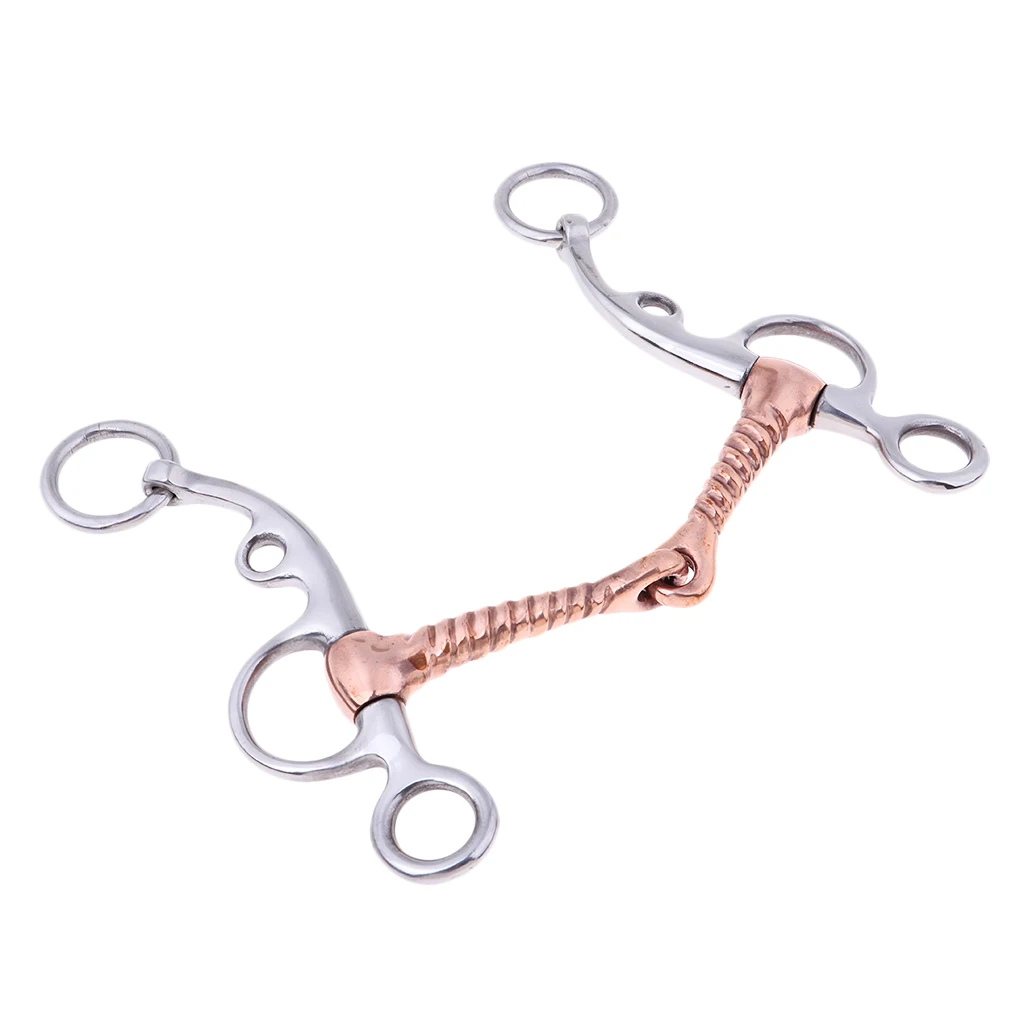 Stainless Steel Horse Snaffle Bit Tack with Copper Screw Joint Mouth Equestrian Equipment Supplies 6