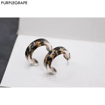 

Leopard ear clip DIY earrings jewelry accessories material Europe and America exaggerated wind personality C-shaped 2 pieces