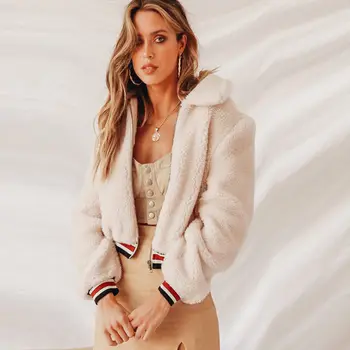 

Fashion Elegant Women Faux Fur Coat Fluffy Long Sleeve Zipper Jumper Outwear Coat Jacket Autumn Winter Warm Overcoat