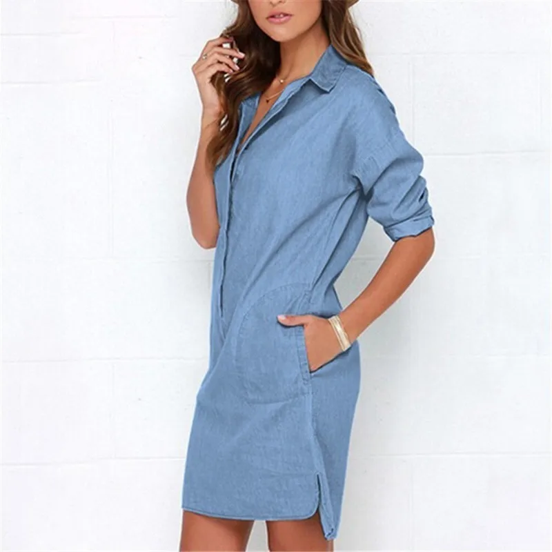

2019 Clothing Long Sleeve Cowboy Shirt Woman Speed Sell Through European The Explosion Fund clothes summer tops female New