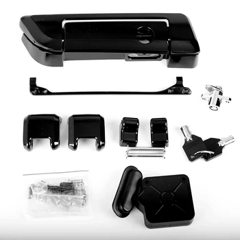 

New Black Hinges&Latch Kit&Lid Tether Fit For Harley Touring 14 15 16 17