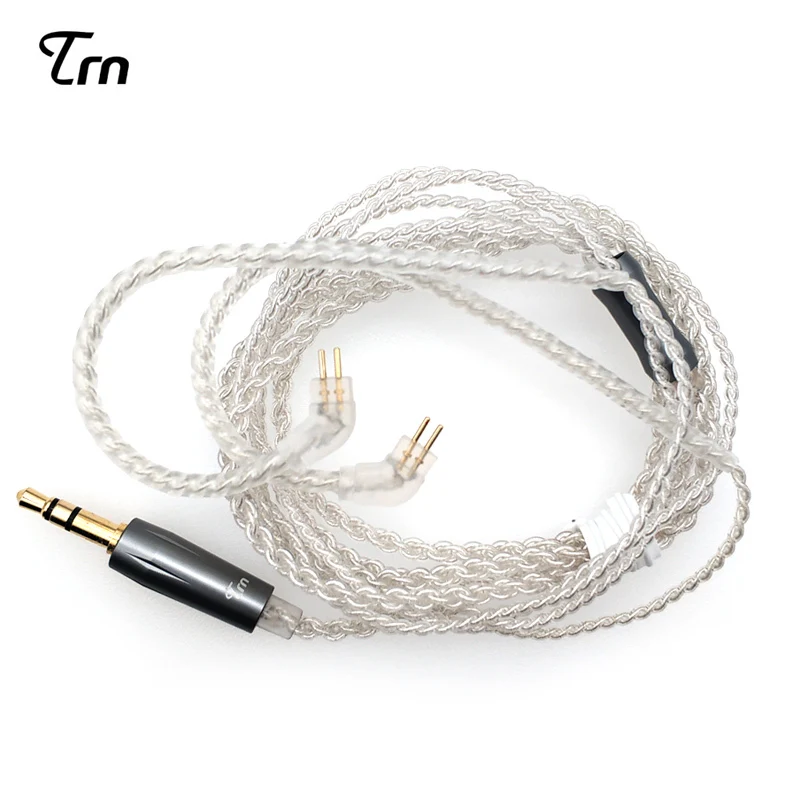TRN посеребренный кабель сменный кабель 0,75 мм 2Pin Модернизированный 3,5 мм бескислородный медный кабель используется для TRN V30/V20/V60/V80