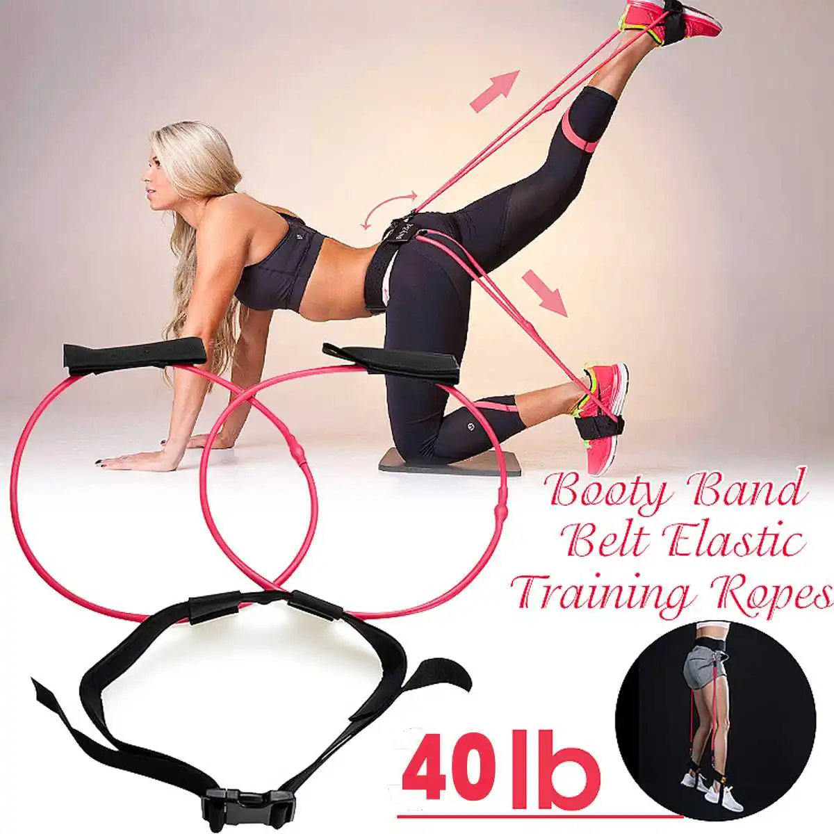 

Fitness Women Butt for Band Resistance Bands Adjustable Waist Belt Pedal Exerciser for Glutes Muscle Workout Free Bag