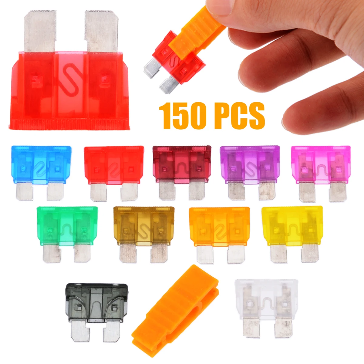 150Pcs Standard Blade Fuse Assrtment Kits Car Auto Fuses 2 40A Assorted Set Zn alloy And Plastic