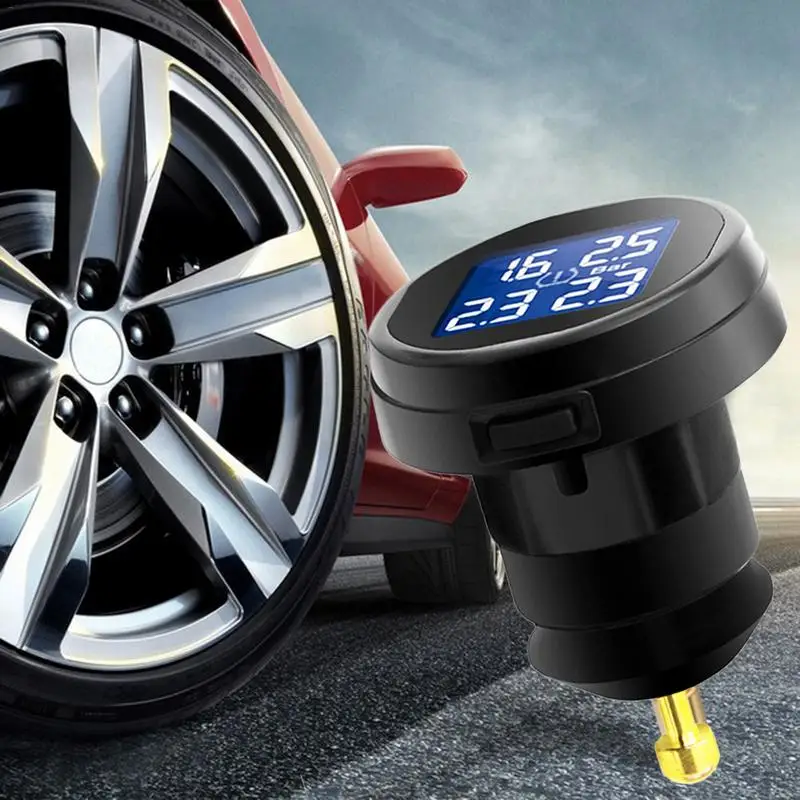 

Car Accessories TPMS Cigarette Lighter Vehicle Tire Pressure Monitor External 4 Wireless Monitoring Tire Sensors LCD Display