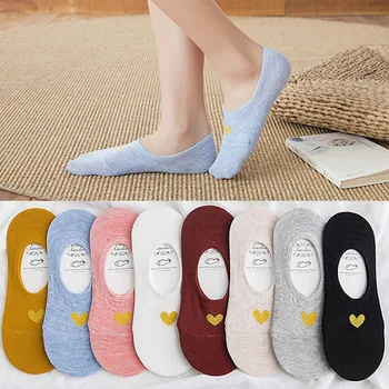 

1pair Invisibility Slip Candy Color Cotton Creative Fashion Summer Cartoon cute Women socks Breathable Ankle Socks Print Pattern