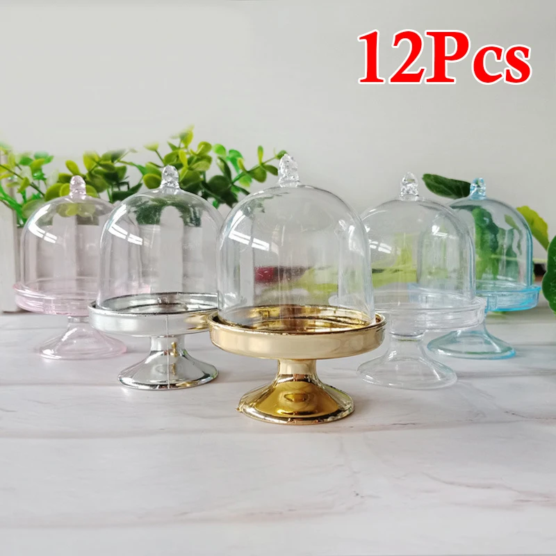 

12PCS Hollow Transparent Plastic Stand Tray Candy Box Wedding Birthday Party Candy Boxes For Wedding