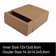 14,2*14,2*5,8 см 20 шт крафт-короб для бумаг коричневые коробочки для самодельных подарков, эфирное масло скользящая коробка, коробка с логотипом на заказ