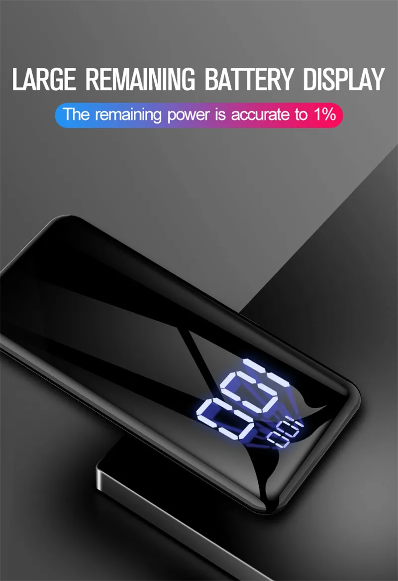 

Bakeey 10000mAh Power Bank with Digital Display Portable External phone Battery Charging 2.4A quick charger 5V 2A for iphone XS