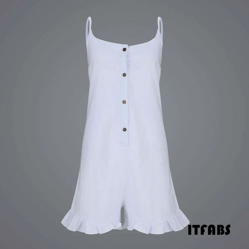 2019 Fashion Women Sleeveless Sexy Jumpsuit Romper Casual Patchwork Ruffles Wide Leg Pants Outfits