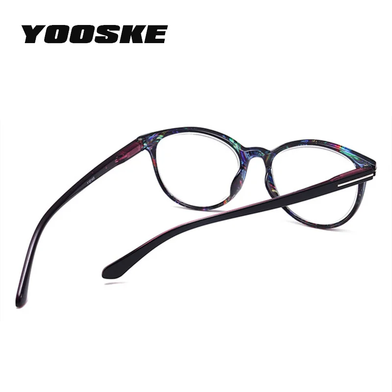 YOOSKE брендовые небьющиеся очки для чтения, женские и мужские очки из смолы, прозрачные очки, винтажные круглые прозрачные очки для чтения