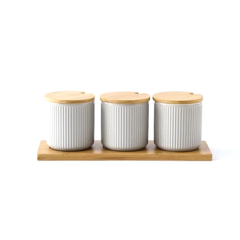 

ALIM HOT Household Creative Japanese Glaze Ceramic Spice Jars Fashion Kitchen Seasoning Bottles Sets With Seal Cover Tray