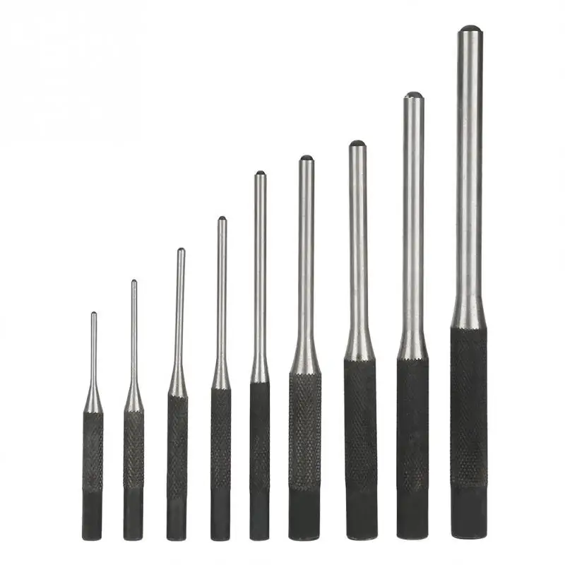 

Hot 9PCS/Lot Durable Steel Roll Pin Punch Set Mechanics Professional Tool Kit