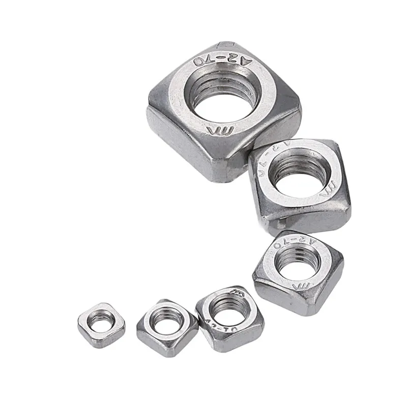 

260Pcs/Box MXSN5 Square Nut Suit 304 Stainless Steel Machine Screw Nuts M3/M4/M5/M6/M8/M10 for DIY Hand Wood Working Tool