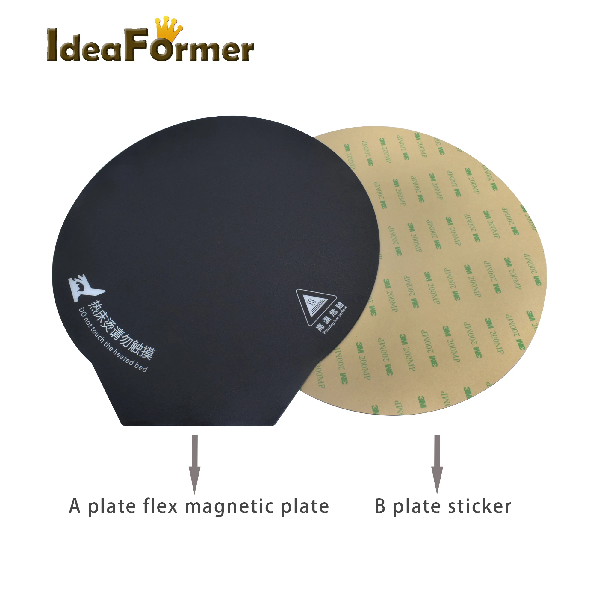 

1 Set 3D Printer Heating Bed New Magnetic Round Sticker Printing Bed Flexible Plate Sticker For 200/220/240mm Round Print Bed.
