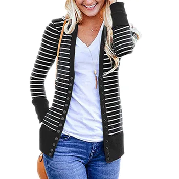 

Women Sweater Cardigan Ladies 2019 Autumn Long Sleeve Black Elegant Sueter Mujer Open Stitch Slim Outwear Knit Coat