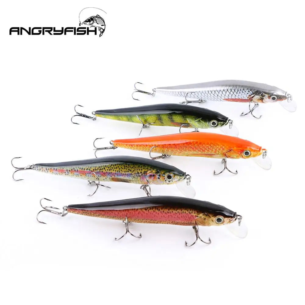 

Angryfish 1pcs Fishing Lure 120mm 14g Lifelike Fishing Hard Lure Crankbait 2 Hooks Bionic Fake Hard Bait Fishing Bait