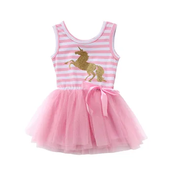 

Toddler Unicorn Baby Girls Princess Party Wedding Dress Tulle Tutu Dress First Birthday Party Dress Cake Vestido Infantil