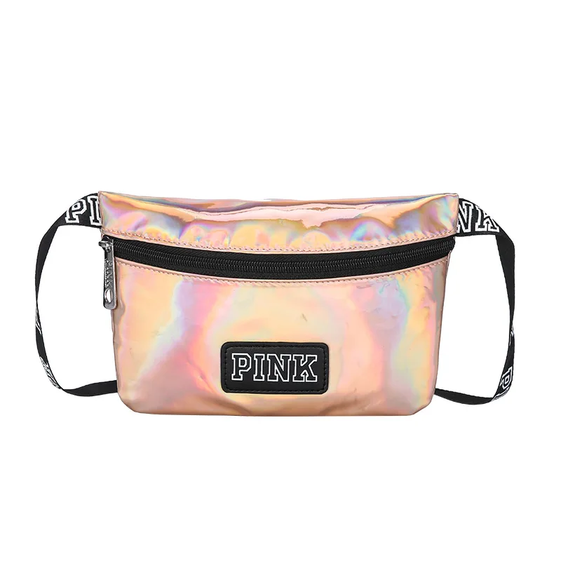 

2019 NEW fanny pack pink girl bag waist bag women Travel Handbags beach shoulder bag secret bag Laser heuptas holographic pouch