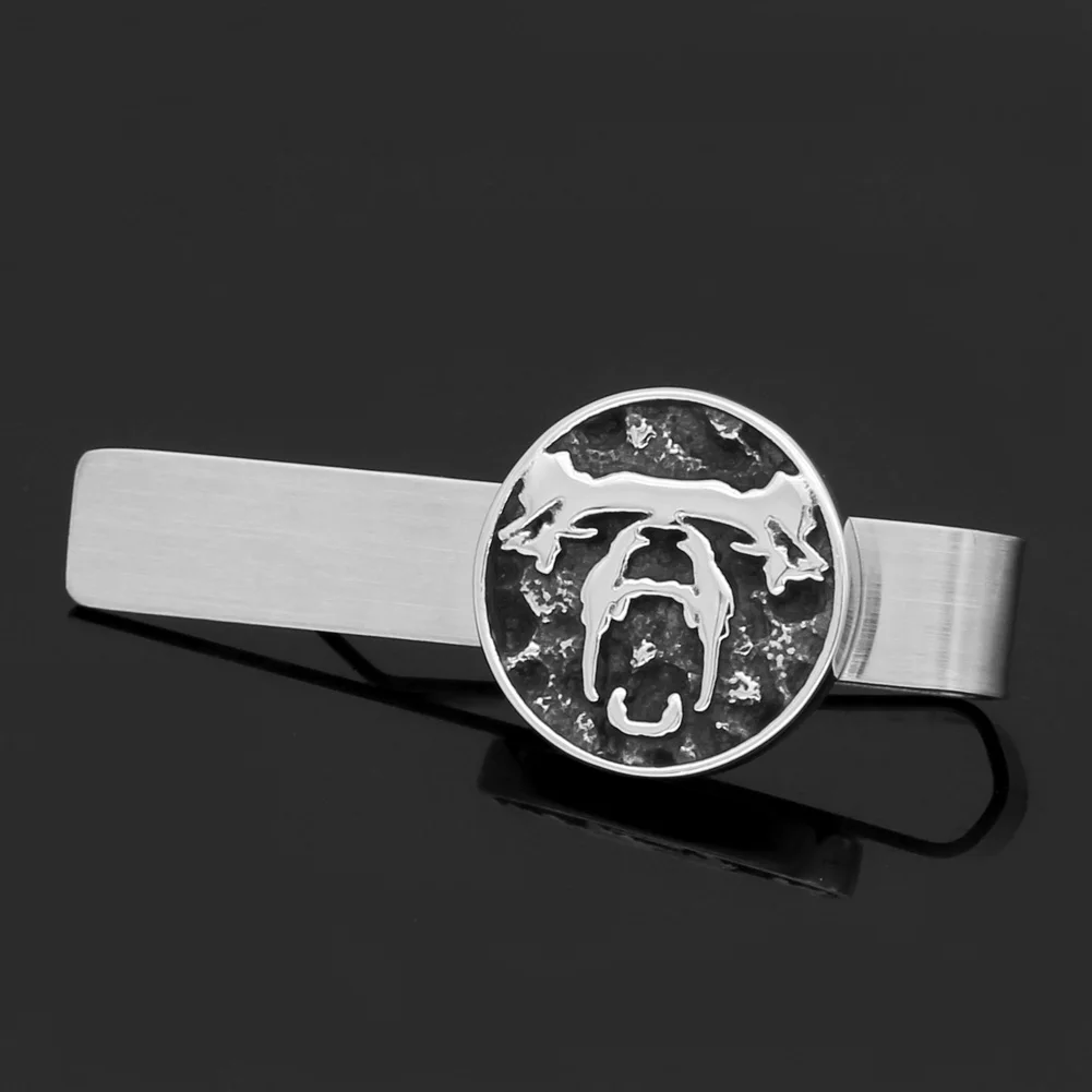 

Stainless steel Nordic Viking Amulet Rune small Bear Tie Clips with valknut gift bag