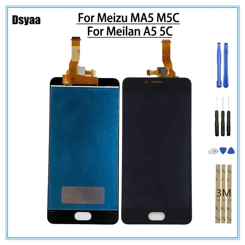 

5" For Meizu MA5 M5C Meilan A5 5C LCD Screen Display with Touch Panel Digitizer Assembly for Meizu MA5 LCD Black