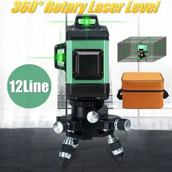 3D 12 линии 120X360 Зеленый Поворотный лазерный уровень крест наливные измерения инструмент вертикальный горизонтальный