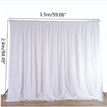 Белые прозрачные шелковые тканевые шторы, панели, Висячие шторы, фон для фотосъемки, свадеб, вечеринок, мероприятий, сделай сам, текстиль, 2,4x1,5 м
