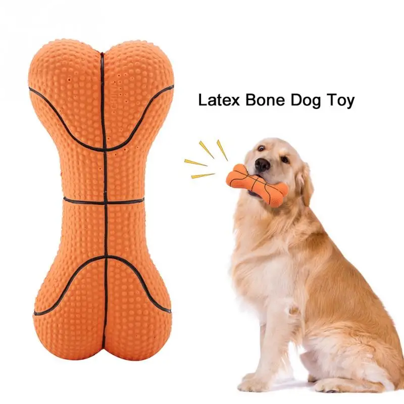 Pet Dog Toy Bite Resistant Natural Latex Bone Puppy Chew Toysin Dog
