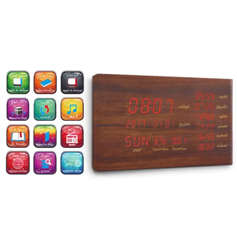 

SQ600 Multifunction Bluetooth Speaker Muslim Gift Prayer Clock Display Time Temperature Bluetooth Speaker Alarm Clock Audio