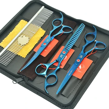 

Meisha 7" Pet Grooming Scissors Set Professional Fishbone Thinning Shears Safety Cutting&Curved Tijeras Dog Accessories HB0230