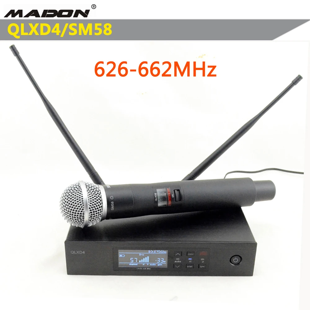 

Free Shipping , QLXD4/SM-58 626-662MHz shurewireless microphone ,UHF wireless microphone