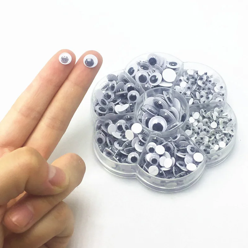 

700pcs Doll Toy Accessories Plastic Eyes Scrapbook 4/5/6/7/8/10/12mm Apparel Sewing Fabric DIY Craft Supplies