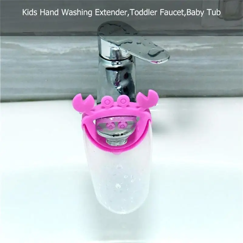 Kids Hand Washing extender Silicone Faucet Extender Baby Tubs Kids Rubber Bathroom Sink crab design Water Reach Faucet sink