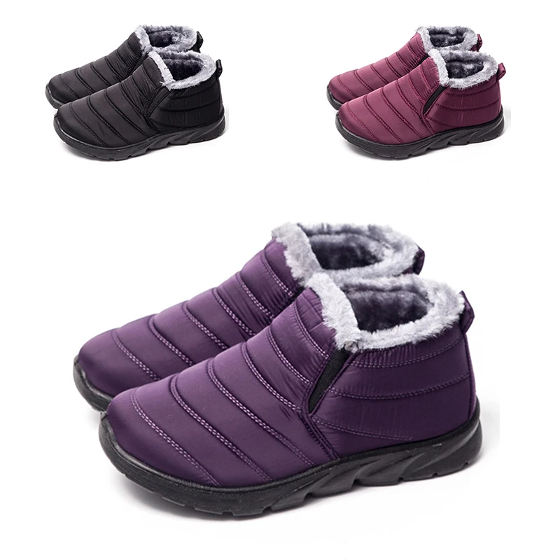 NIS/зимние сапоги размера плюс; женские зимние теплые ботильоны для женщин из водонепроницаемого материала с плюшевой подкладкой и мехом; женская повседневная обувь; Botas