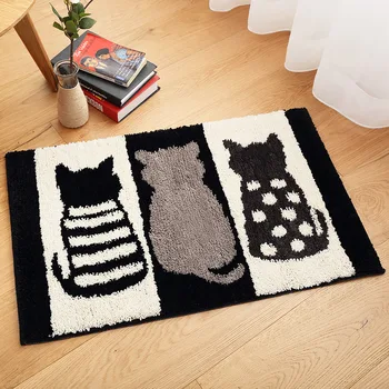 

40*60CM Cute Cat cartoon door Soft Mats Bedroom Carpets absorbent Non-slip Bath Mats Living Room entrance Rugs Doormat home