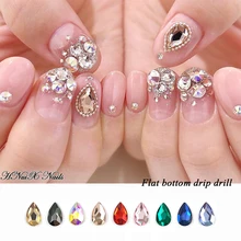 10 шт. капли воды дизайн ногтей Стразы хрустальные камни 9 Цвет 6x8 мм блестящие ювелирные подвески для самостоятельного изготовления nail art Deco
