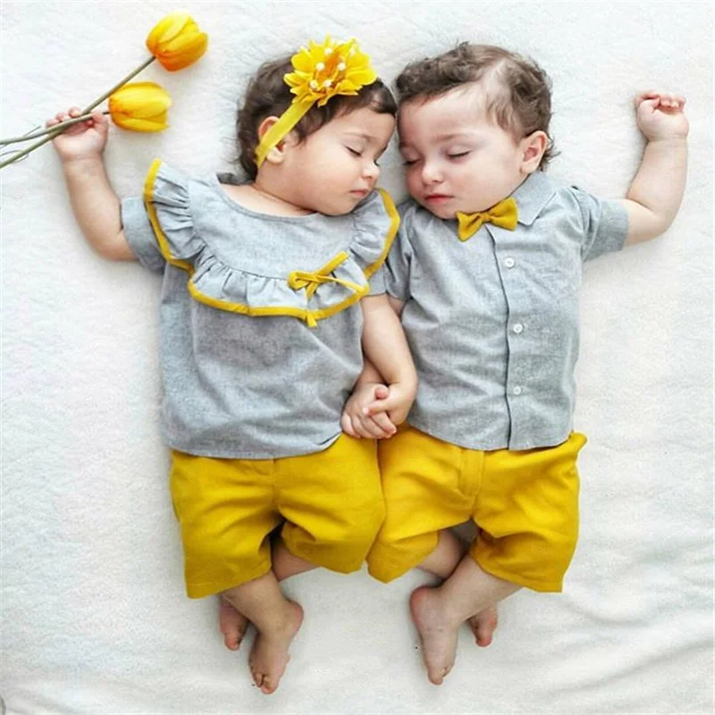 

Big/Little Sister Brother Matching Baby Girl Boy Tops Shorts Outfits Clothes 0-3Y