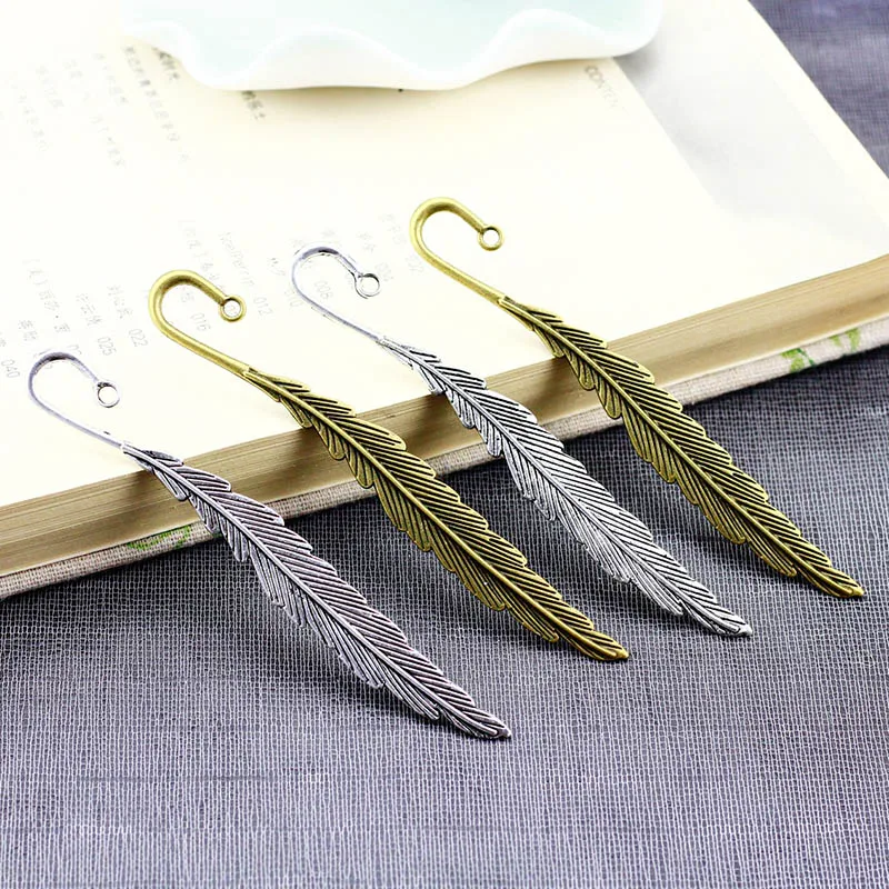 1Pc Retro Metal Feather Bookmark Vintage Silver Plated Diy Alloy Bookmarks For Girls Kids Gift School Office Stationery Supplies huismerk kopen in de aanbieding