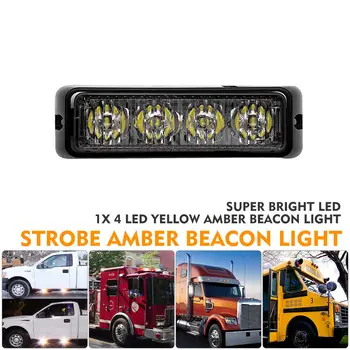 

12V Yellow Flashing Recovery Strobe LED Orange Grill Breakdown Light Beacon
