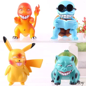 

Bulbasaur Charmander Squirtle Figuras Anime Action Figure PVC Collection Model Toy 4pcs/set