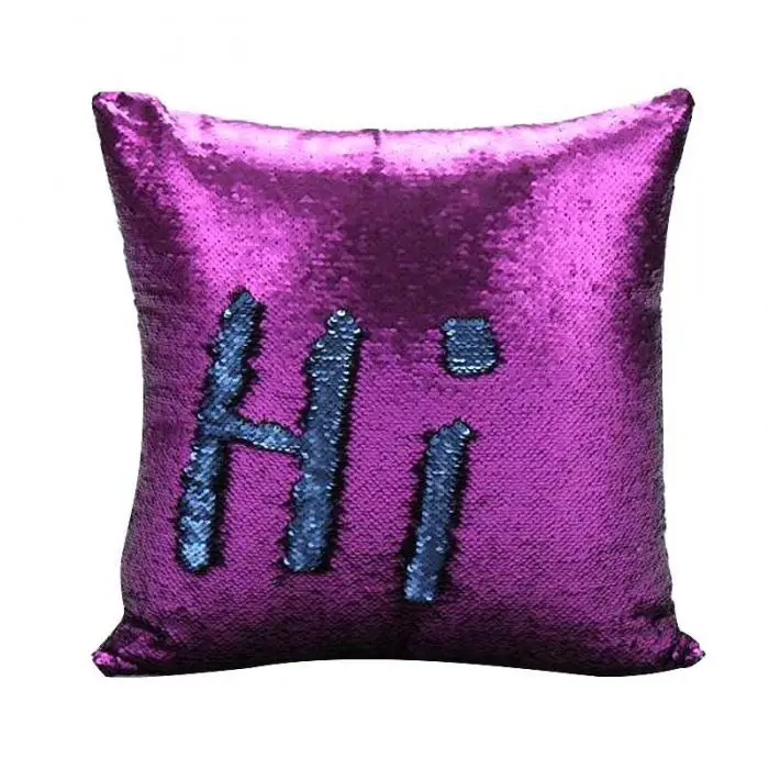 Mermaid Pillows Two Tone Sequins Throw Pillow Cushion Case DIY Case Double Sides Decorative Pillows FBE3 5