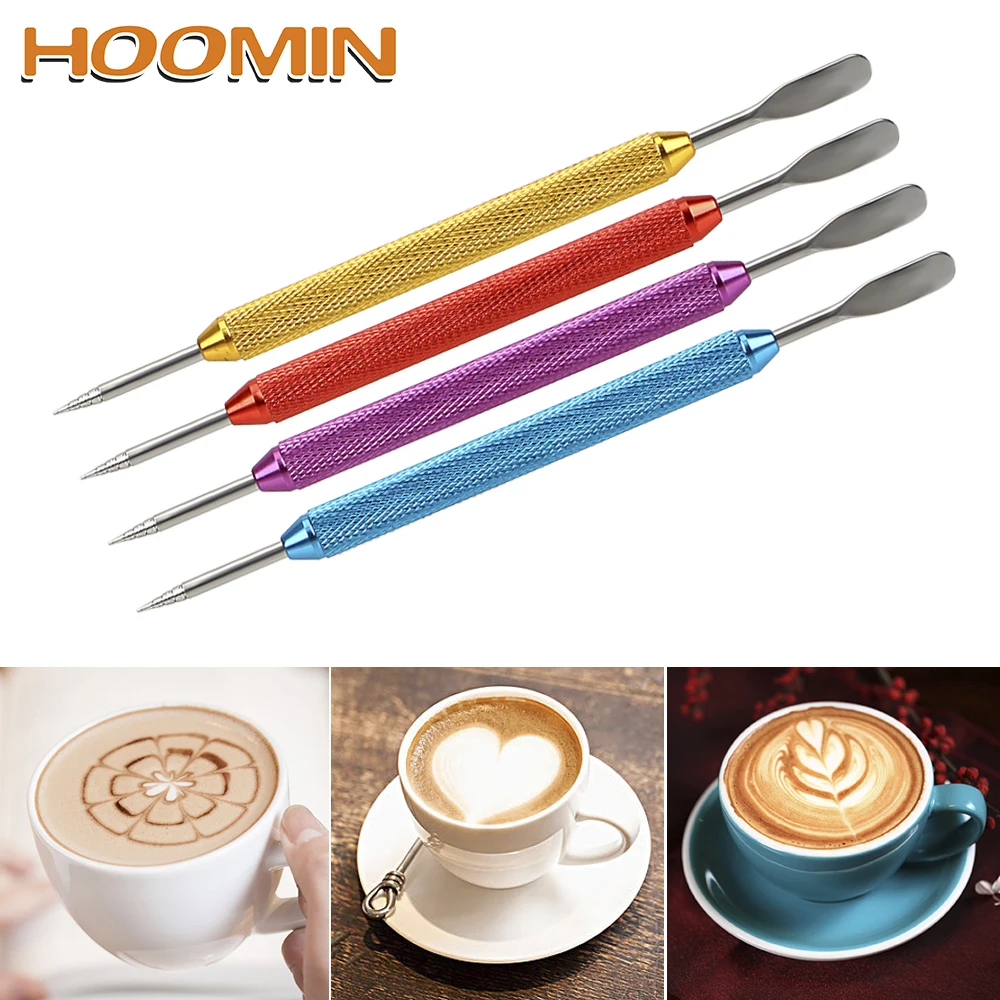 HOOMIN DIY Coffee Art Needle Coffee Stencils Latte Foam Spatula Barista Tool Coffeeware 1PC Stainless Steel HOOMIN DIY Coffee Art Needle Coffee Stencils Latte Foam Spatula Barista Tool Coffeeware 1PC Stainless Steel