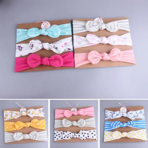 

3pcs/Set Newborn Headband Ribbon Elastic Baby Headwear Kids Hair Band Girls Bow Headband Hair Turban Hairwear Accessory