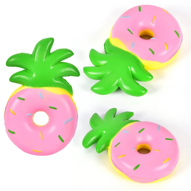 Jumbo Kawaii Cute Squishy Cartoon Pink Pineapple Donut Scented Squeeze Squishi Squishies Slow Rising Funny Fruit Food Toys